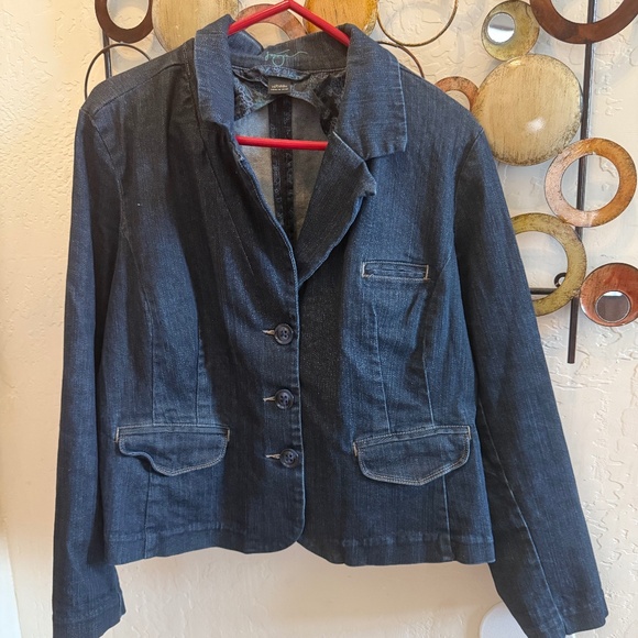 VINTAGE Lane Bryant Venezia Dark Denim Jacket  SZ 18/20 - Picture 1 of 13